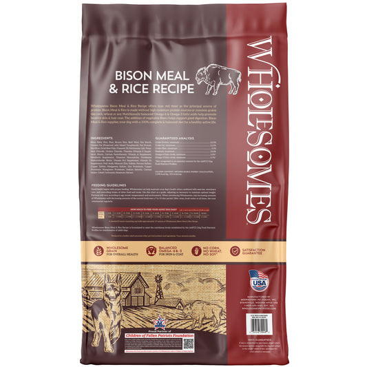 Wholesomes Bison Meal & Rice 35 lbs
