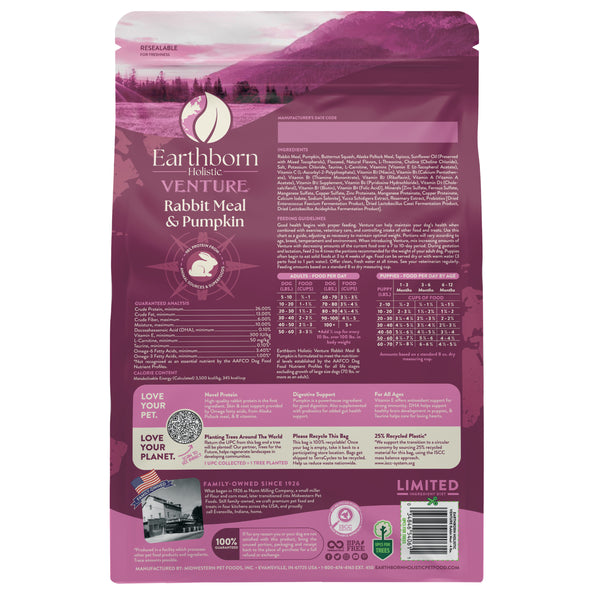 Earthborn Holistic Venture Rabbit Meal & Pumpkin 4 lbs