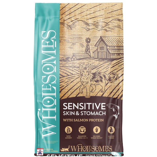 Wholesomes Cat Sensitive Skin & Stomach with Salmon Protein 10 lbs