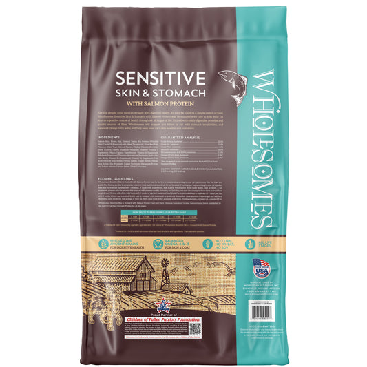 Wholesomes Cat Sensitive Skin & Stomach Salmon Protein 10 lbs