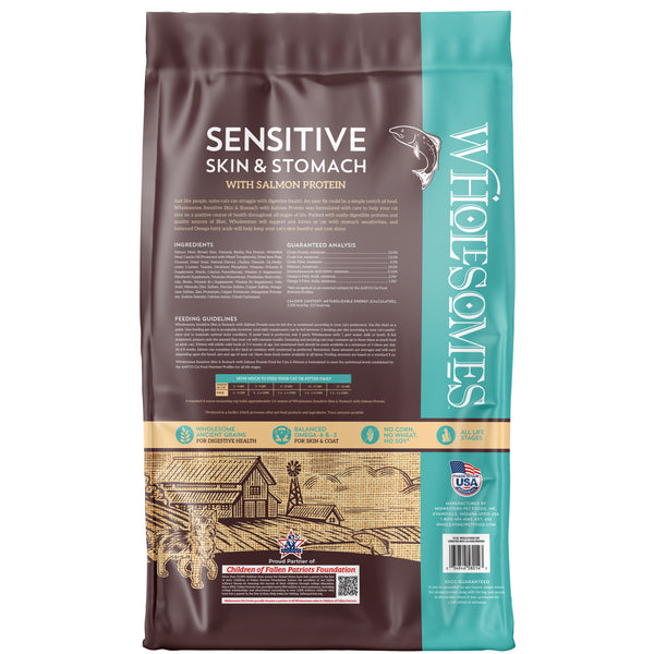 Wholesomes Cat Sensitive Skin & Stomach with Salmon Protein 10 lbs