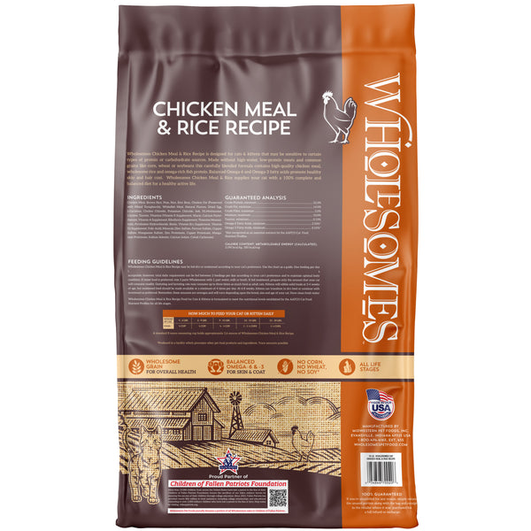 Wholesomes Cat Chicken Meal & Rice 15 lbs