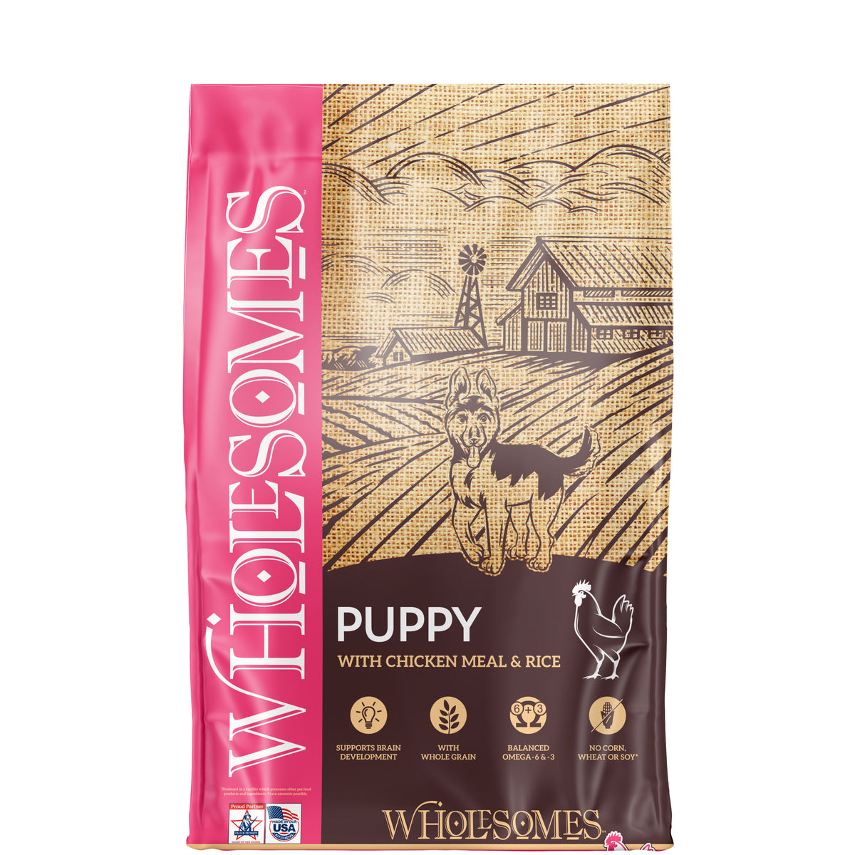 Wholesomes Puppy Chicken Meal & Rice 16.5 lbs