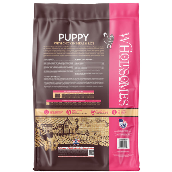 Wholesomes Puppy Chicken Meal & Rice 16.5 lbs