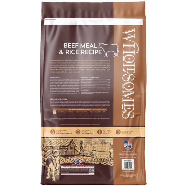 Wholesomes Beef Meal & Rice 40 lbs