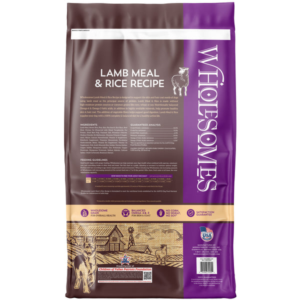 Wholesomes Lamb Meal & Rice 40 lbs