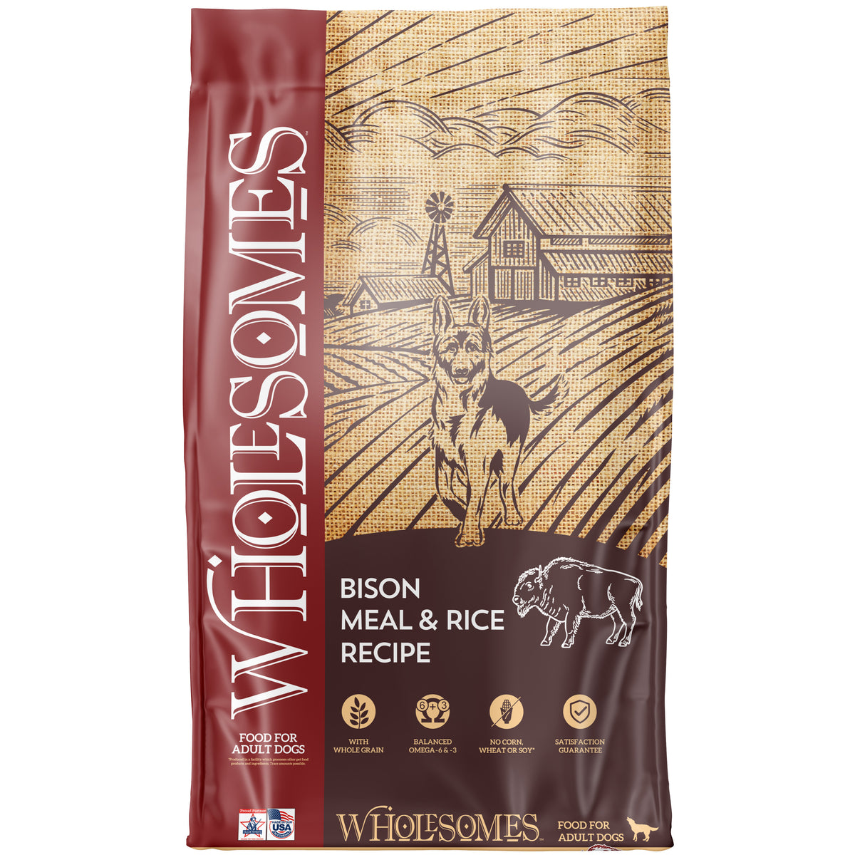 Wholesomes Bison Meal & Rice 35 lbs