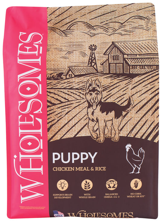 Alimento para cachorros con pollo y arroz integral, 5 libras